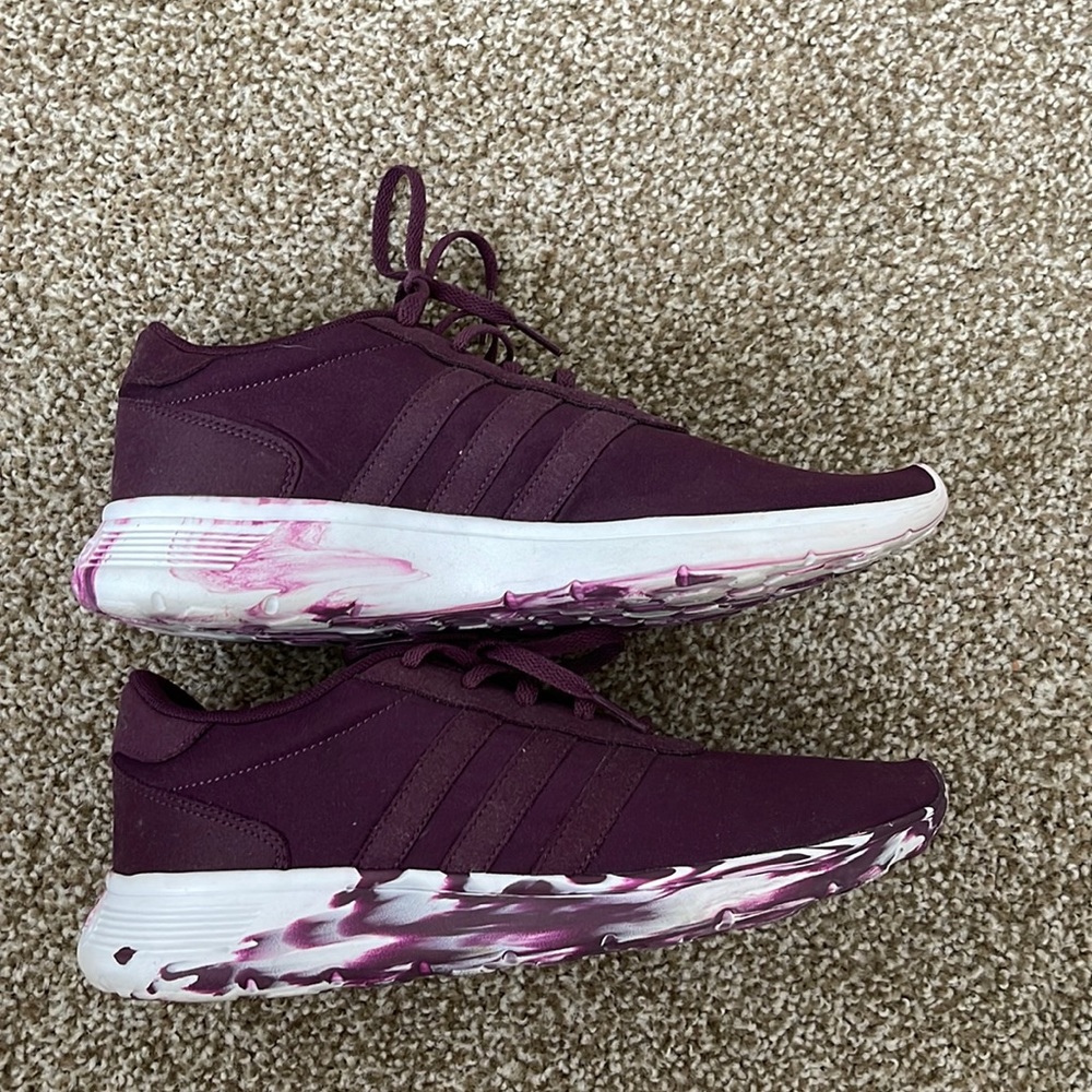 Purple Adidas Neo Cloud Tennis Shoes
